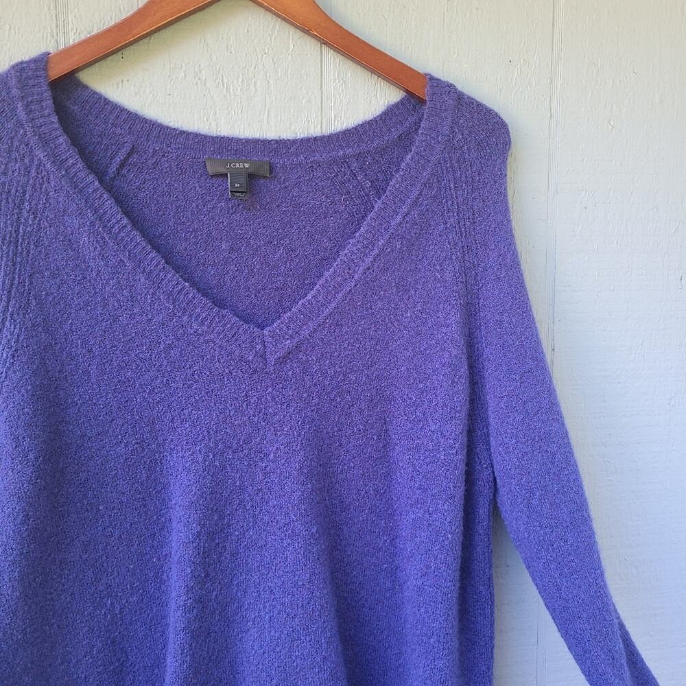 J Crew Medium Solid Blue V Neck Sweater Tunic